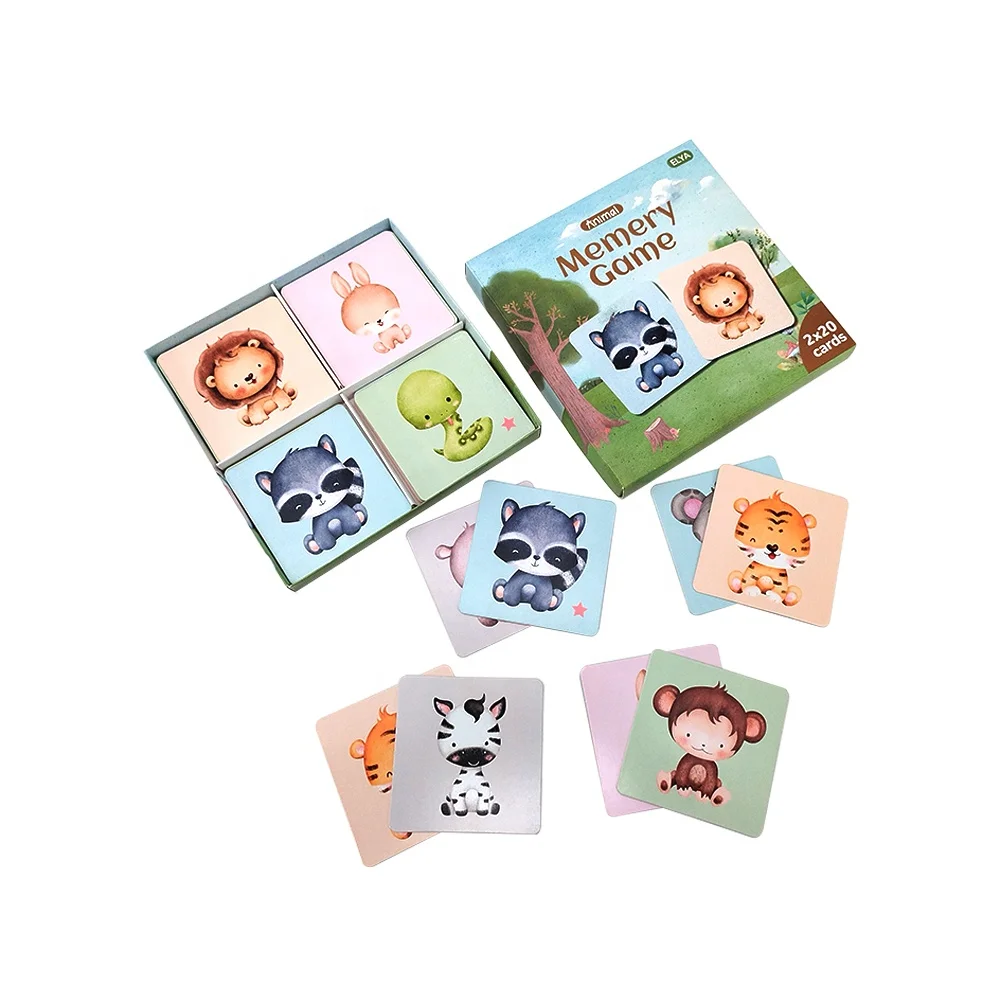 Hot Sale Kids Preschool Educational Toys English Animal Memory Children Flash Cards cognitive Cards