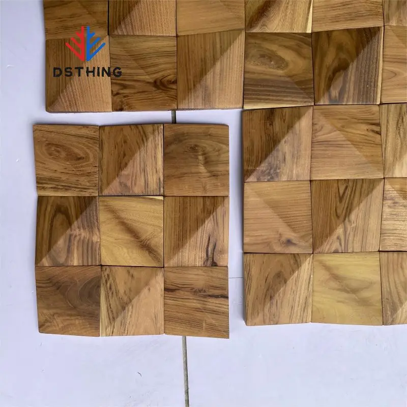Natural Interior Wood Paneling 4x8 Real Solid Wood Timber Planks Modern Decorative 3D Wood Art Wall Panels