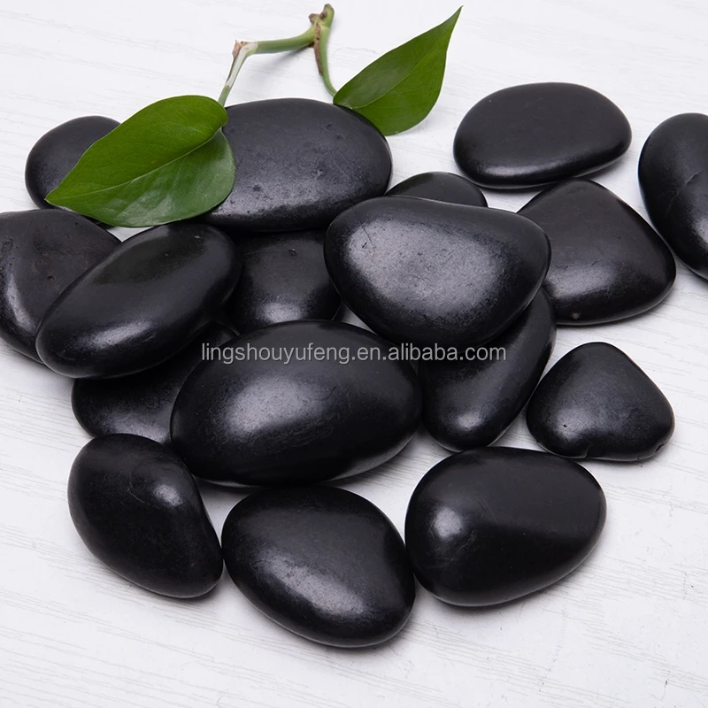 hot sale polished black pebble stone for landscaping natural wash pebble rock river stone for aquarium or garden
