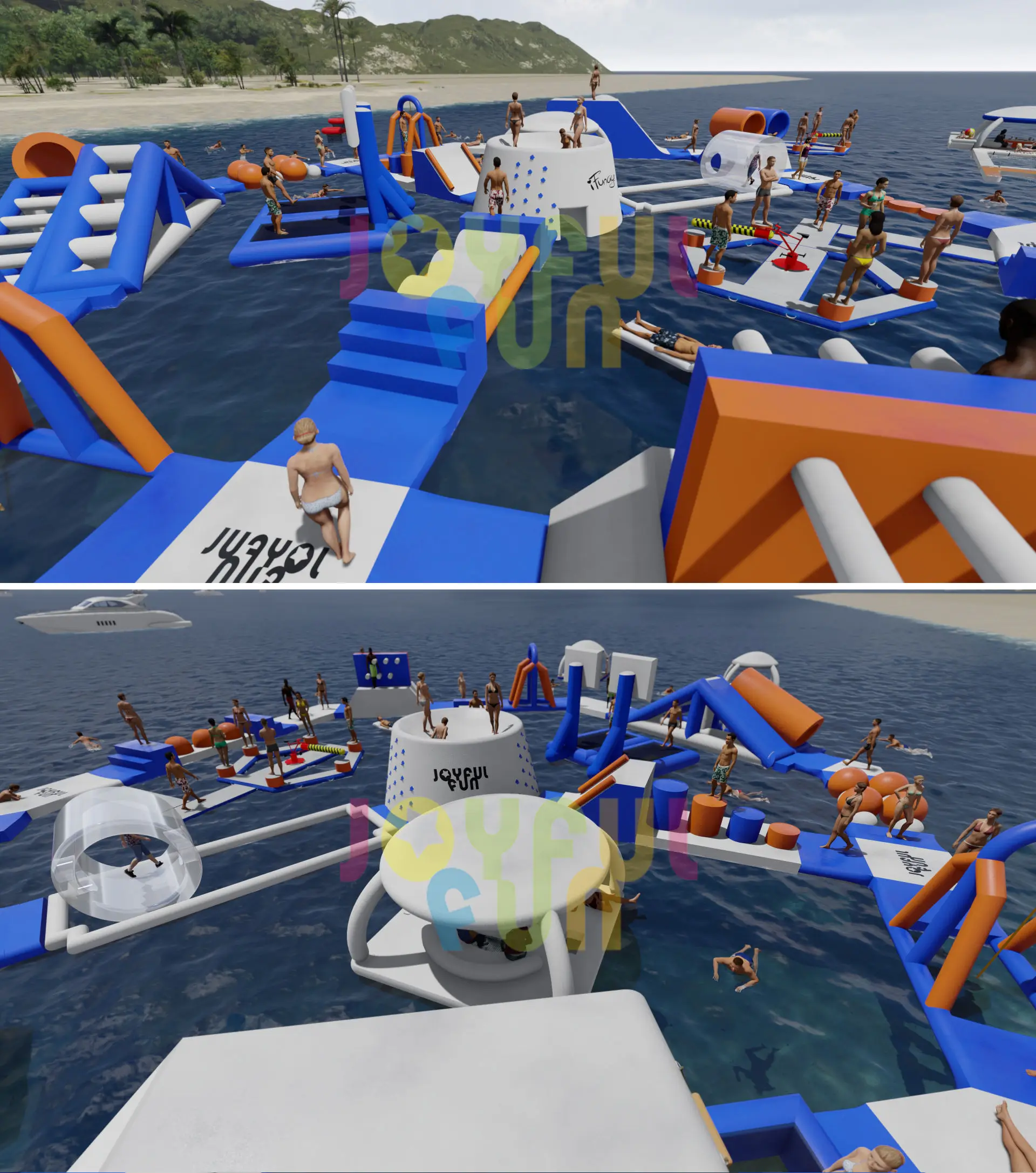 JOYFUL FUN adult inflatable water park inflatable water games inflatable water obstacle course