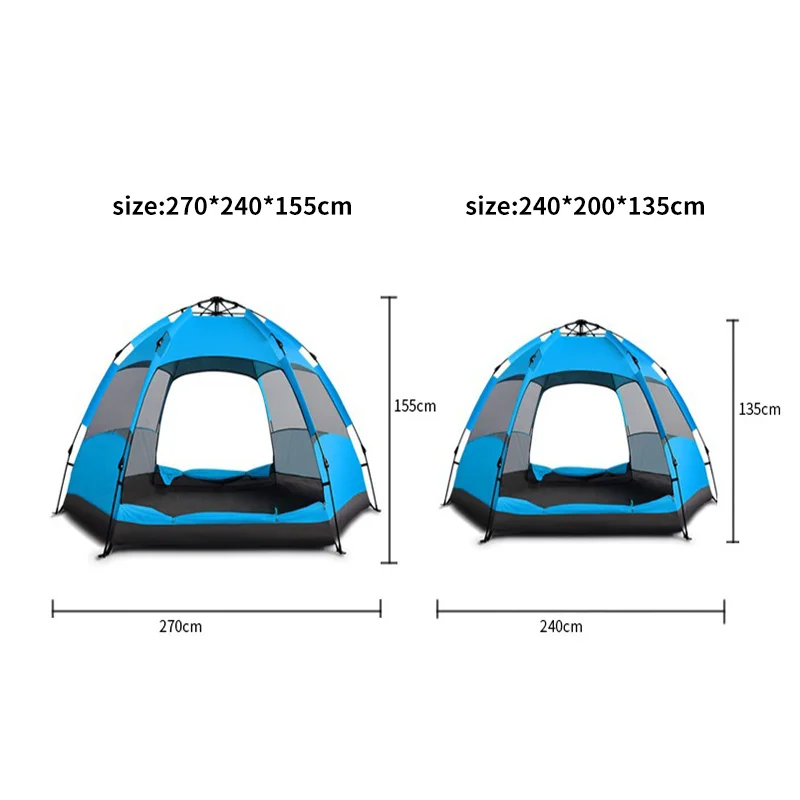 New Arrival 3-4 person double leisure ways house dome big canopy pop up family waterproof camping outdoor tents
