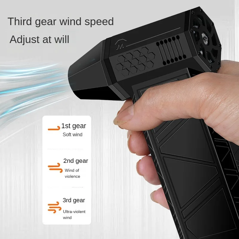 Mini Handheld Turbo Blower Smart Household Cleaning Tool Low Sound High Speed Electric Hair Dryer Small Dust Blower Brushless