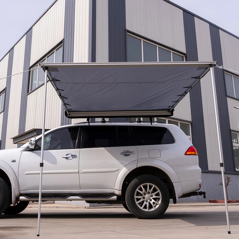 High Quality 2*2M Suv/4X4/4Wd Customized Retractable Camping Rooftop Car Roof Side Awning For Outdoor Camping Travel