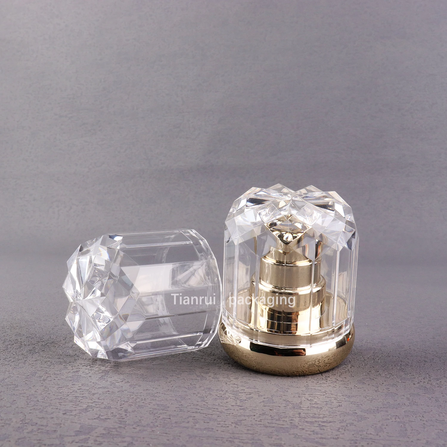 Alibaba Empty 30g 50g 40ml 100ml 120ml Diamond Shape Cosmetic Bottle Sets Custom Glass Skincare Containers and Packaging