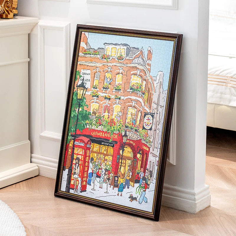 Robotime Rolife Factory wholesale DIY Kit PT006 Welcome to Covent Garden Cardboard 1000 Pieces Jigsaw Puzzles For Adults