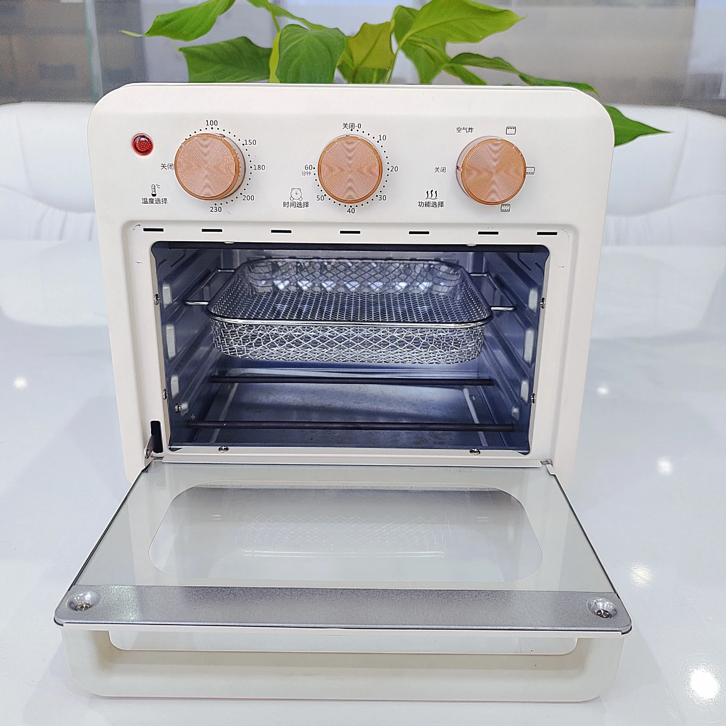 15L Smart Oven with Three Layers Knob Multifunction Timer for Biscuits Cake Cookies Baking Electric Air Fryer Machine