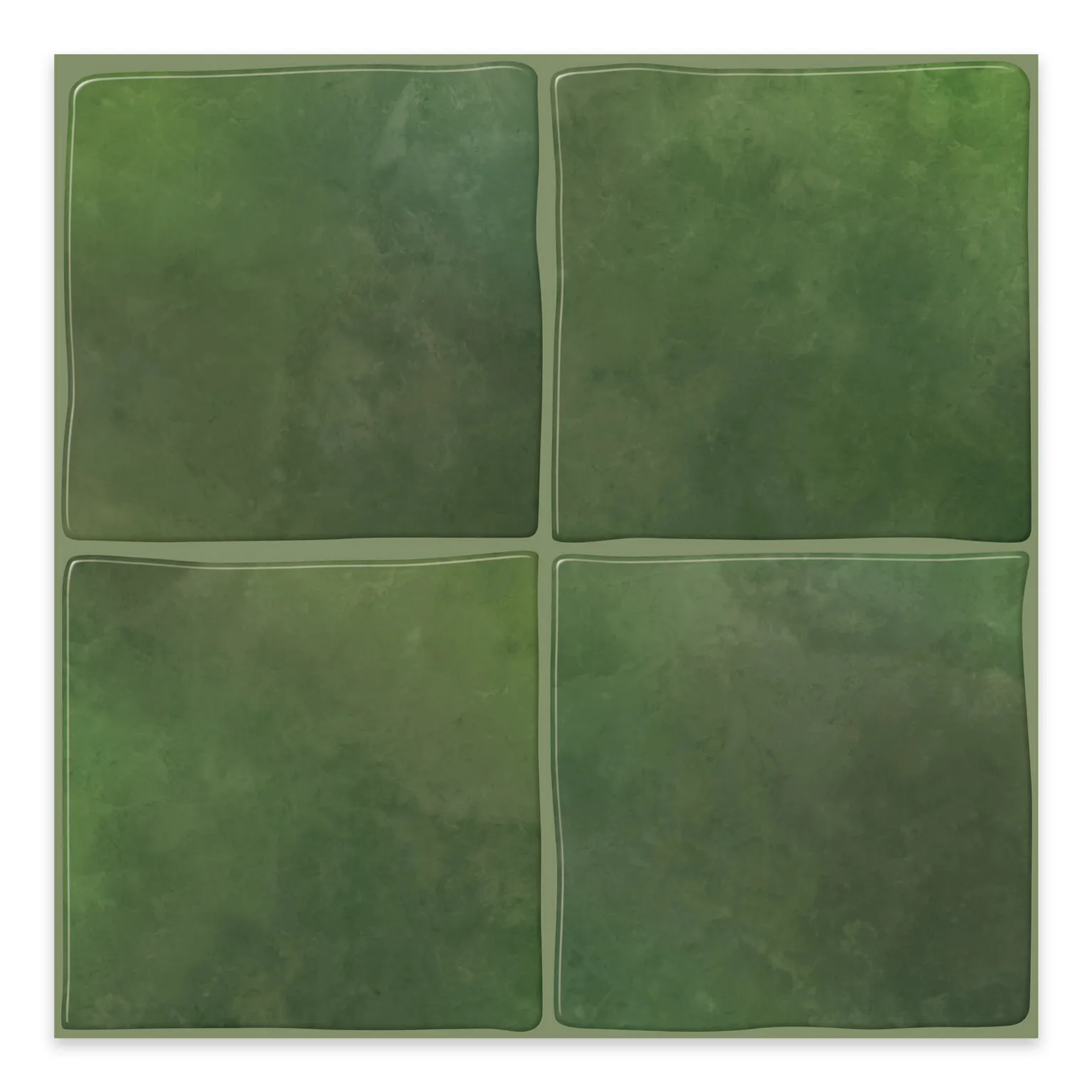 Green Vintage Self-Adhesive Peel-and-Stick PVC Vinyl Wall Panels 3D Waterproof Kitchen Backsplash Tiles Waterproof Wall Sheets