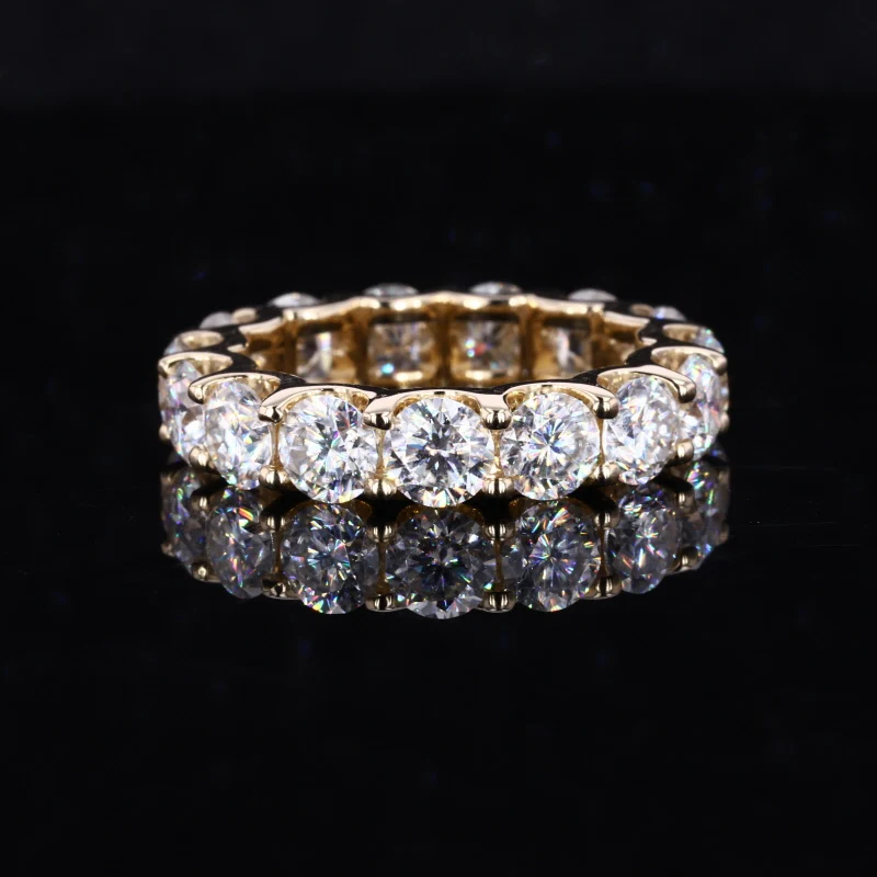 Fashion jewelry rings 10k 14k 18k Yellow Gold Ring Wedding Band Full Eternity Lab Grown Moissanite Stone Diamond Jewelry