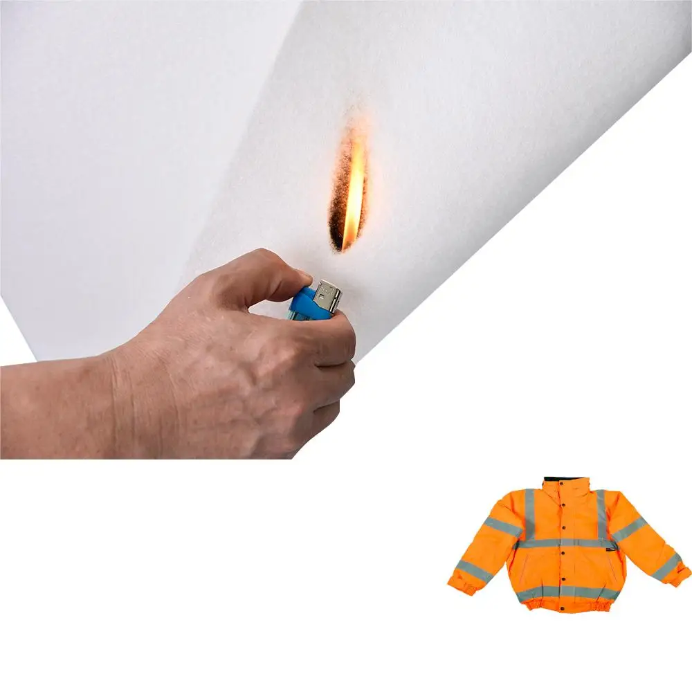 Clothes Industry CFR1633 Fire Retardant Batting Fabric White Fire Resistant Non Woven Polyester For Quilt