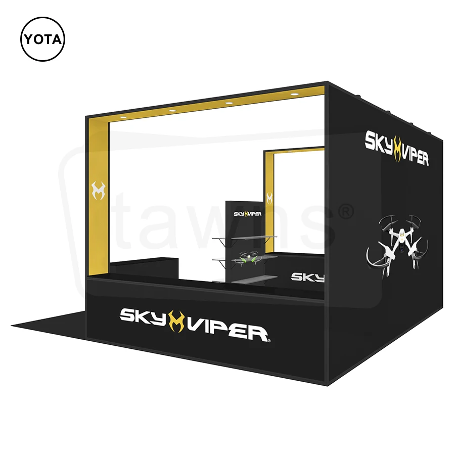 Tawns Modern Advertising RGB Lights Eye Catching Aluminum Portable Backdrop Tradeshow Exhibition 360 Photo Booth Enclosure