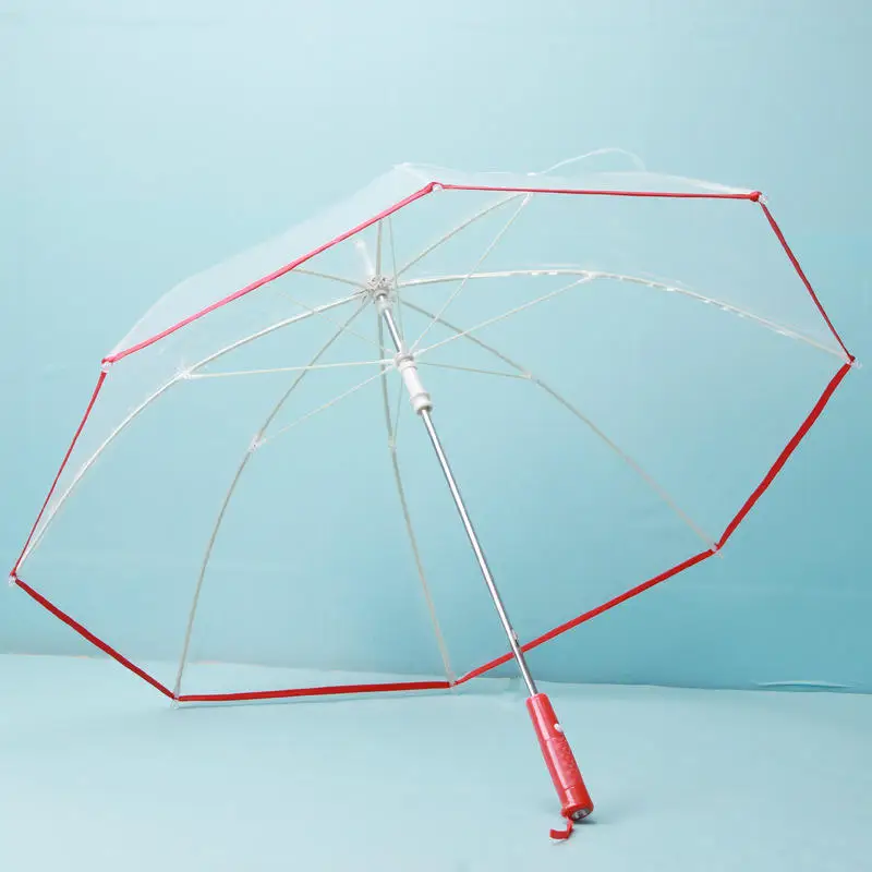 TX8154 Creative LED Clear Umbrella Custom Transparent LED Light Rain Umbrella for Adults & Kids Party Advertising Gift