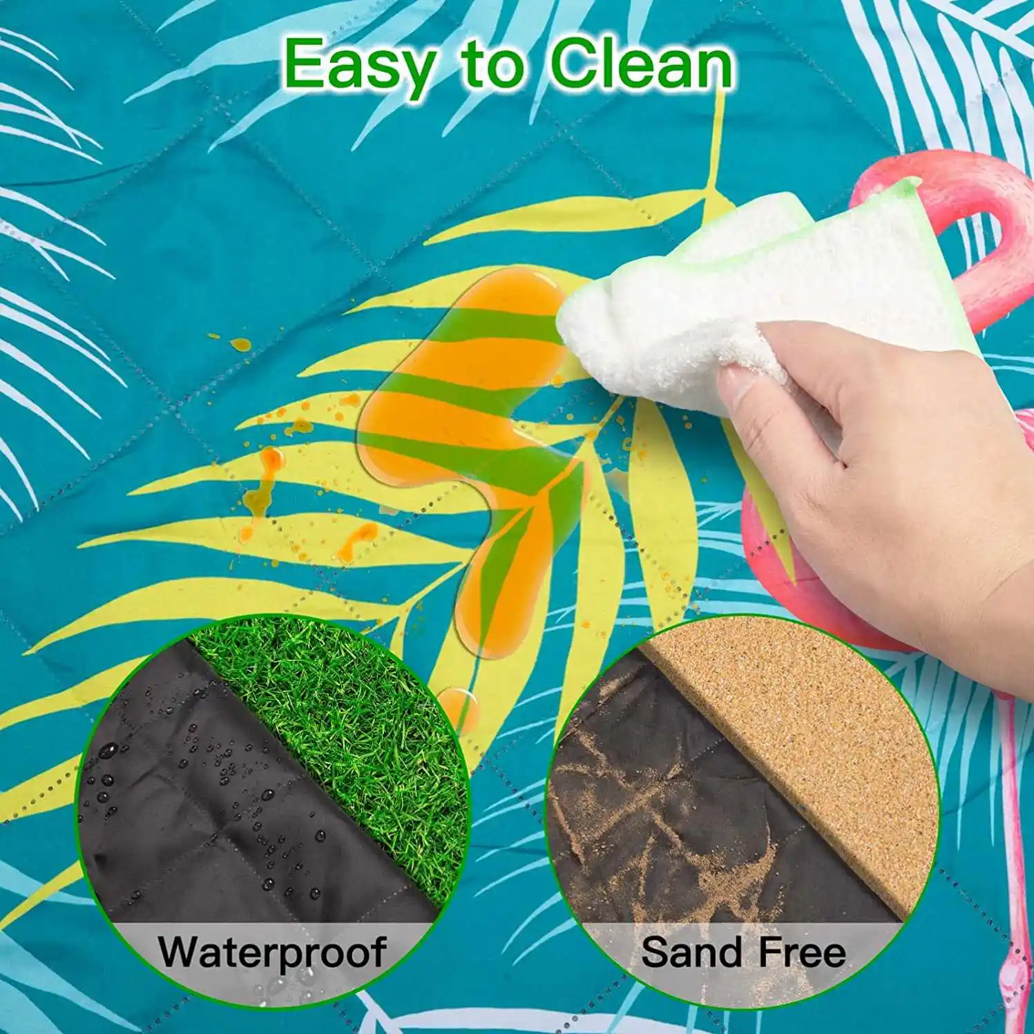 Wholesale Flamingo Picnic Mat Outdoor Picnic Blanket Waterproof Summer Beach Mat