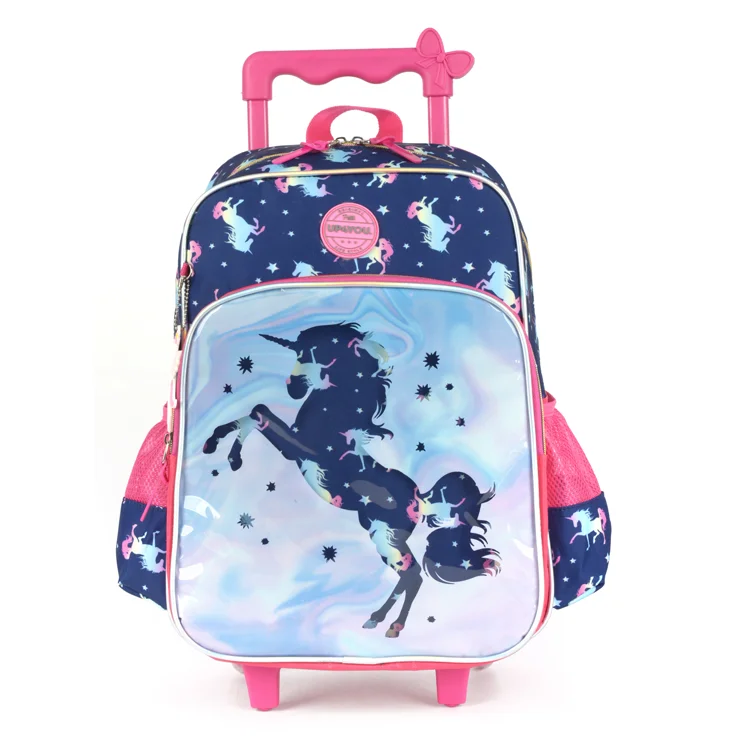 
Wholesale New Design Good Quality Kids Children Wheel Trolley School Bag for Girls 