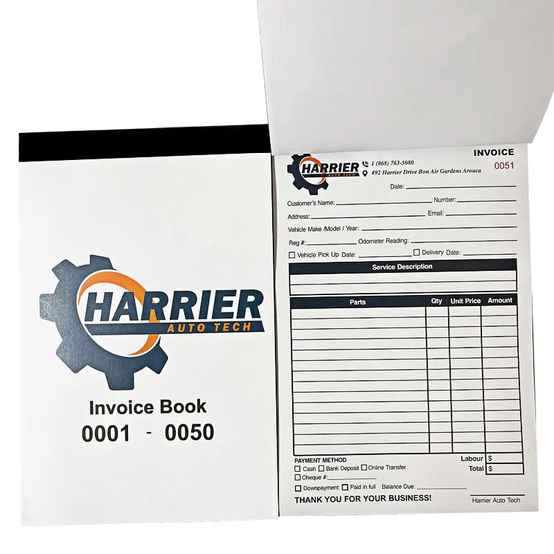 2 3 Ply Ncr Duplicate Invoice Booklet Logo Remover Collector Vat Order Form Book Pub Contractor Carbonless Copy Receipt Notebook
