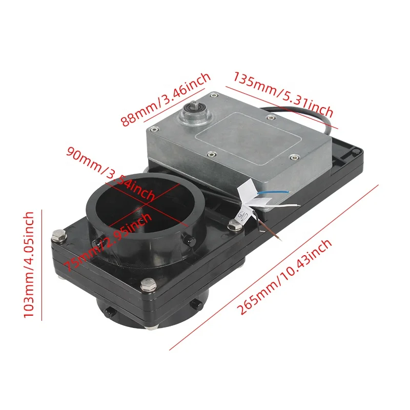 HEYRV RV Camper accesserios 3 Inch 75mm Black Electric switch Second-generation RV Caravan Motorhome Water Gate Blowdown Valve