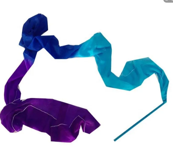 Dance Streamer Gymnastics Dance Ribbons Belly Dance Real Silk Ribbon Throw Streamer with Rod