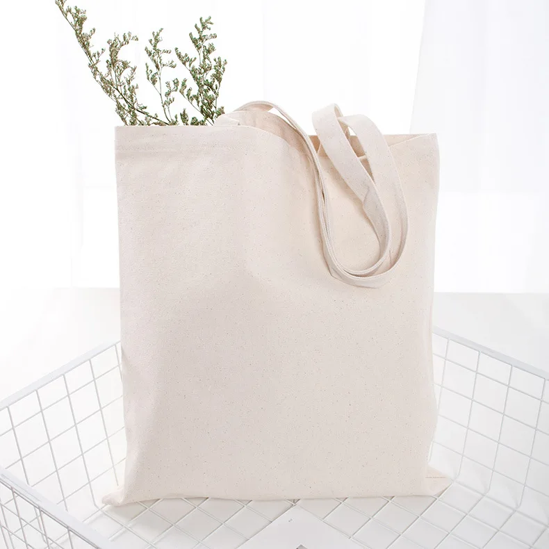 Wholesale blank Environmental protection Cotton bag One shoulder handbag Student shopping bag diy canvas bag with zipper