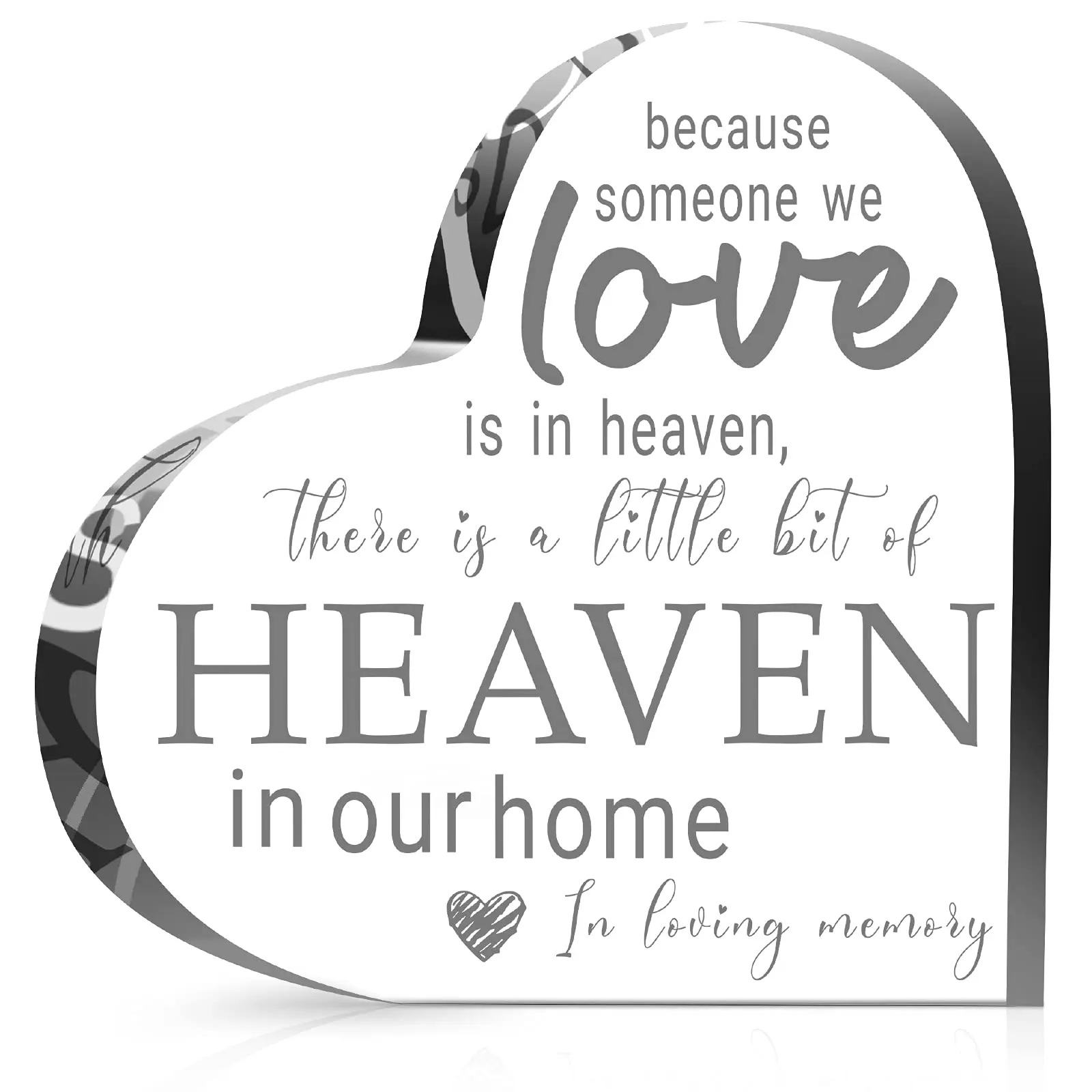 Personalized Sympathy Memorial Bereavement Gifts Crystal Glass Heart Condolence Gifts For Loss Of Loved One/Loss Of Father