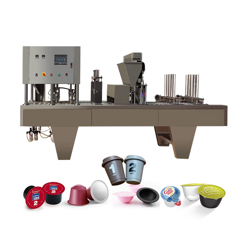 High Speed Automatic Coffee Powder Capsule Nespresso Coffee Pod Nitrogen Flushing K cup Filling and Sealing Machine