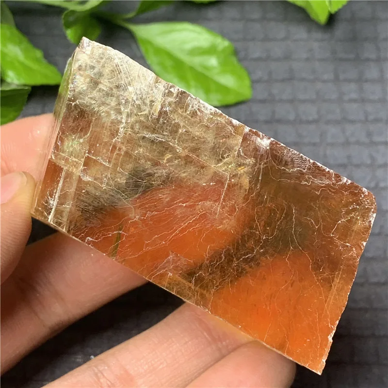 Wholesale Natural Yellow optical Calcite Slabs Raw Rough Crystal Gemstone Iceland Spar for sale