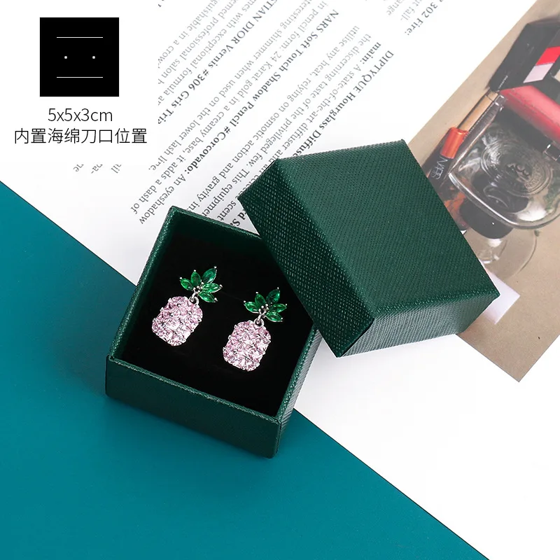 Wholesale Custom Logo Retro Dark Green Jewelry Box Earrings Necklace Bracelet Jewelry Box