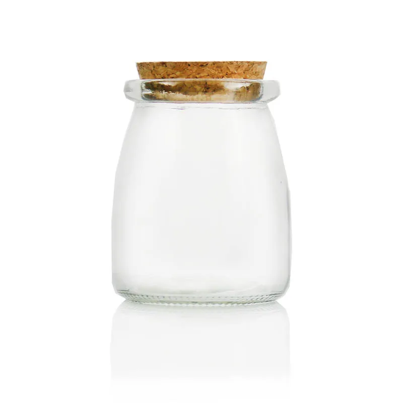 Прозрачный 50 мл 100 200 бутылка желаний DIY Jam Milk Yogurt Широкая стеклянная банка с деревянной пробкой