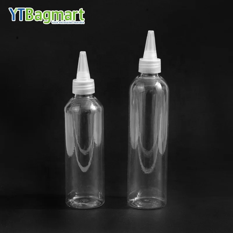 60 Ml 100 Ml 150 Ml 200 Ml Pet Twist Top Cap Applicator Mini Squeeze Bottle For Hair Oil