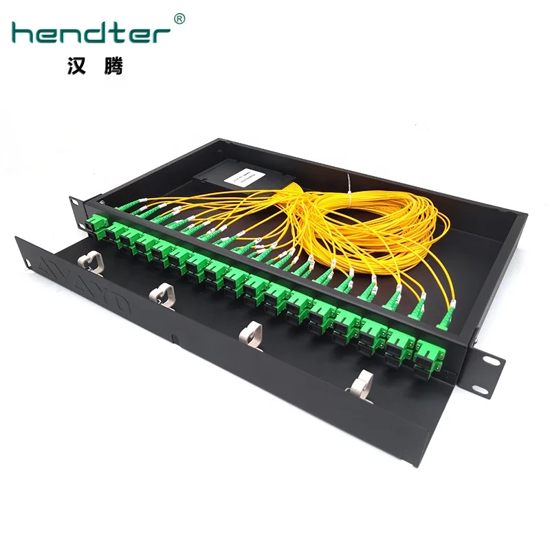 
HT-2X32SC-A 12 to 96 core 1U fiber optic Rack mount type fiber optic FTTH optical fiber patch panel , terminal box and ODF 