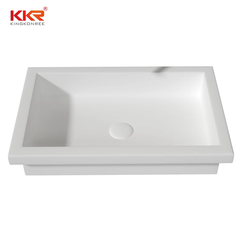 China manufacturer white wash basin countertop with integrated sink customized bathroom basin
