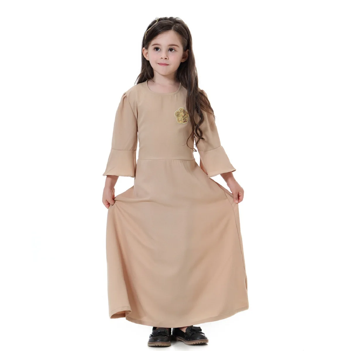 Fashion Arab Kaftan Dubai Muslim Children Abaya Clothes Kids Girls Long Dress Islamic Clothing Muslim Dresses