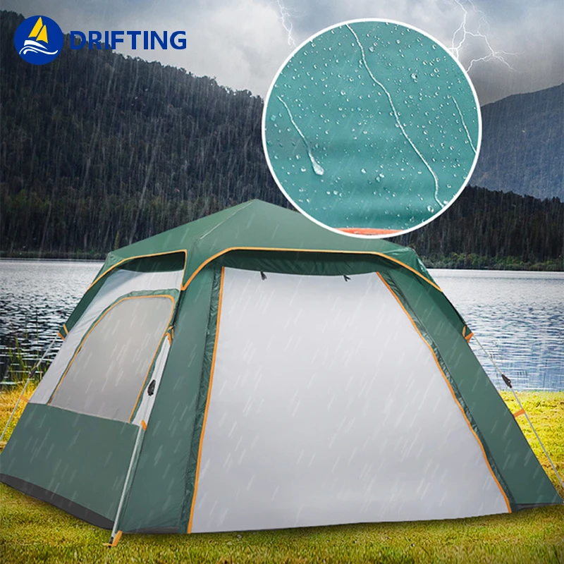Outdoor four-sided ventilation automatic speed open beach camping rainproof 3 season 3-4 person camping tent