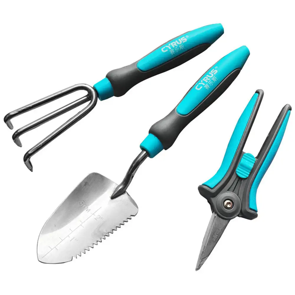 3Pcs Hnad Trowel, Garden Hnad Cultivator, Hnad Pruner Shears Stainless Steel Small Garden Hand Tools Set
