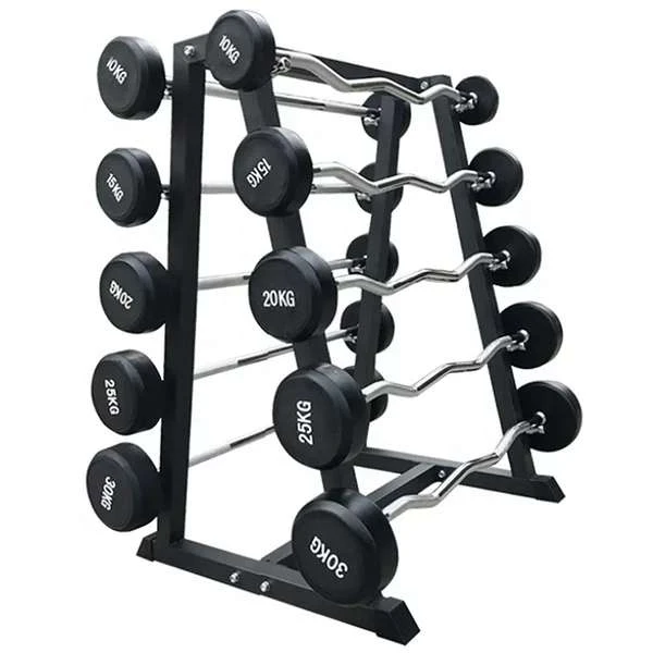 
Rubber Round Head gym fitness 10kg15kg20kg25kg30kg50kg dumbbell barbell set 