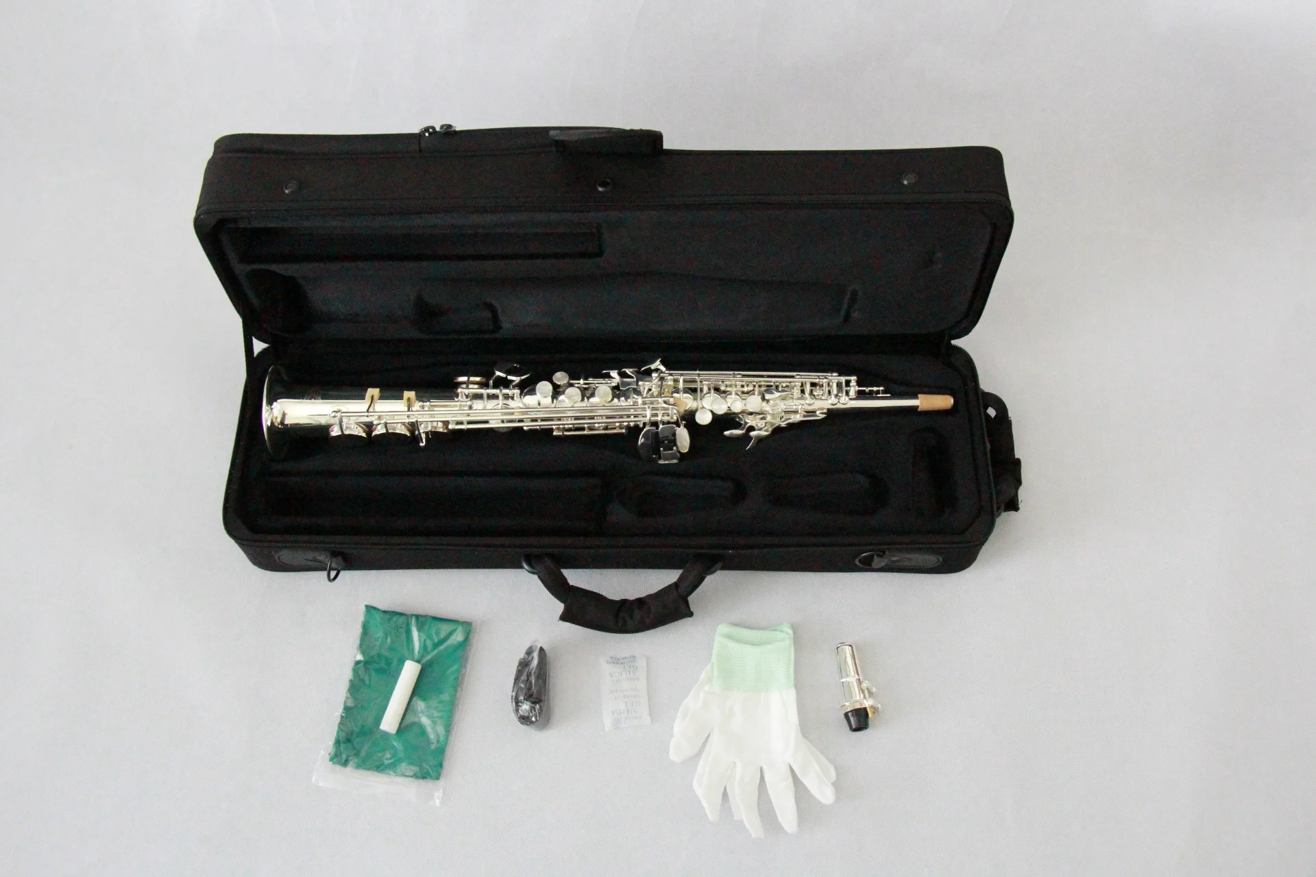 High grade saxophone instrument for sale good quality silver plated saxophone soprano