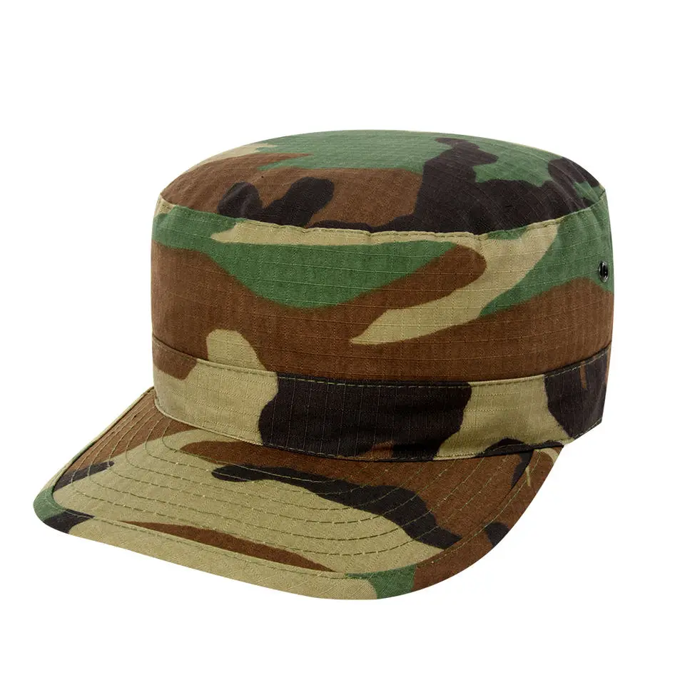 Factory Custom Polyester Cotton Woodland Camouflage cap