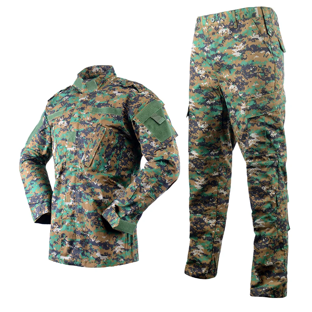 T/C 65/35 Camouflage Digital Woodland Uniform Rip Stop Combat Tactical Uniform Suit Set