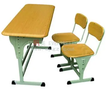Regular Design School Furniture Classroom furniture Student Wooden Double Desk and Chair for Primary School Students