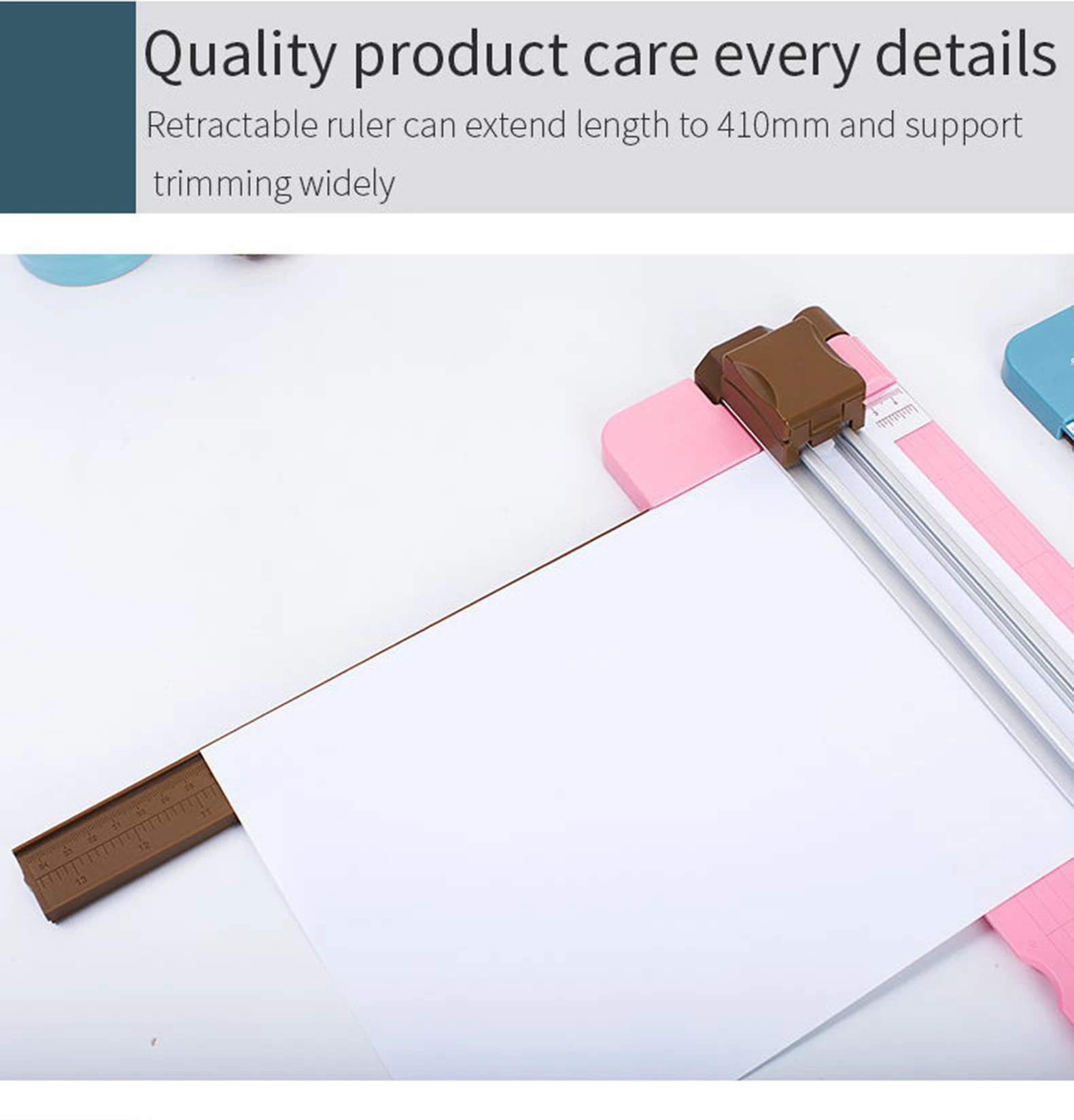 Wholesale paper cutter portable light paper trimmer office papers cards labels photo trimmer cutter with pull out ruler