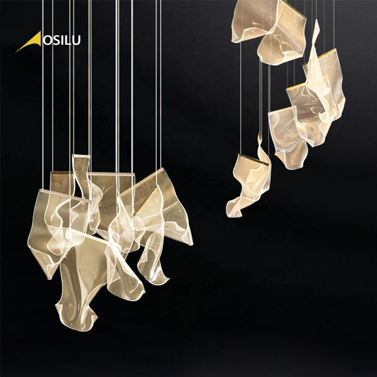 Custom Made Large Indoor Decoration Project Fixture Hotel Villa Modern Led Pendant Light