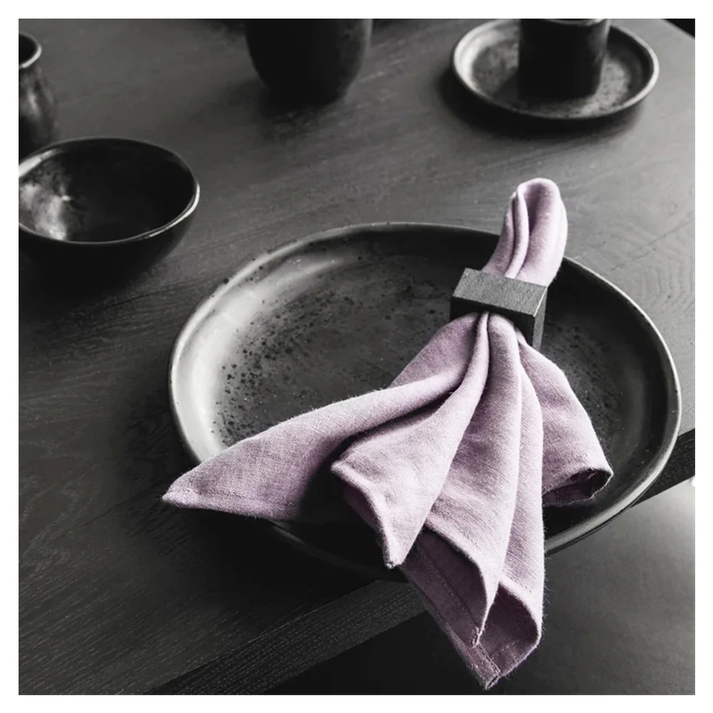 45*45cm 100% washed linen table napkins for home decor flounce linen Napkin tea towels with hemstitch embroidery wholesale