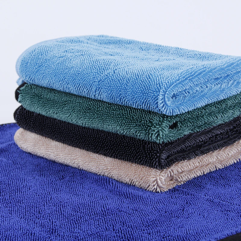 Customizable Logo 600GSM Square Thicken Heavy Microfiber Dry Twist Loop Towel For Car Spa Washing