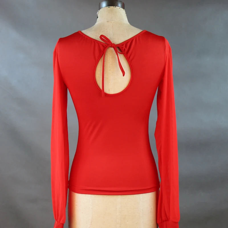 S009 National Standard Dance performance Top Mesh sleeve Ballroom dance