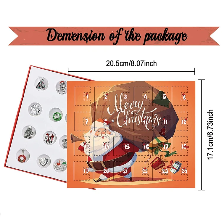 Hot sale custom design printing packaging advent calendar 24 days christmas advent calendar box