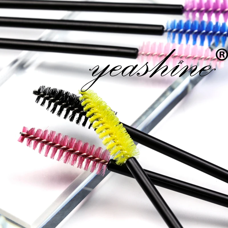 Bendable Cleansing Mini Black Tool Nylon Pink Lash Solid Eyelash Wand Disposable Eye Extension Mascara Spoolie Applicator Brush