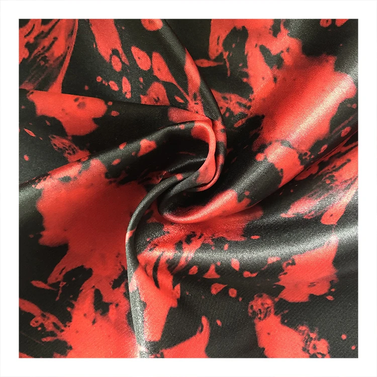 Cheap Price Printed Silk Satin Fabric 100% Polyester For Clothes