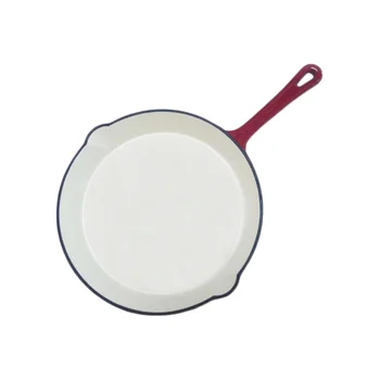 Heat-Resistant Non Stick Egg Enameled Round Cast Iron Skillet Frying Pan Set Kitchen Cookware Pot