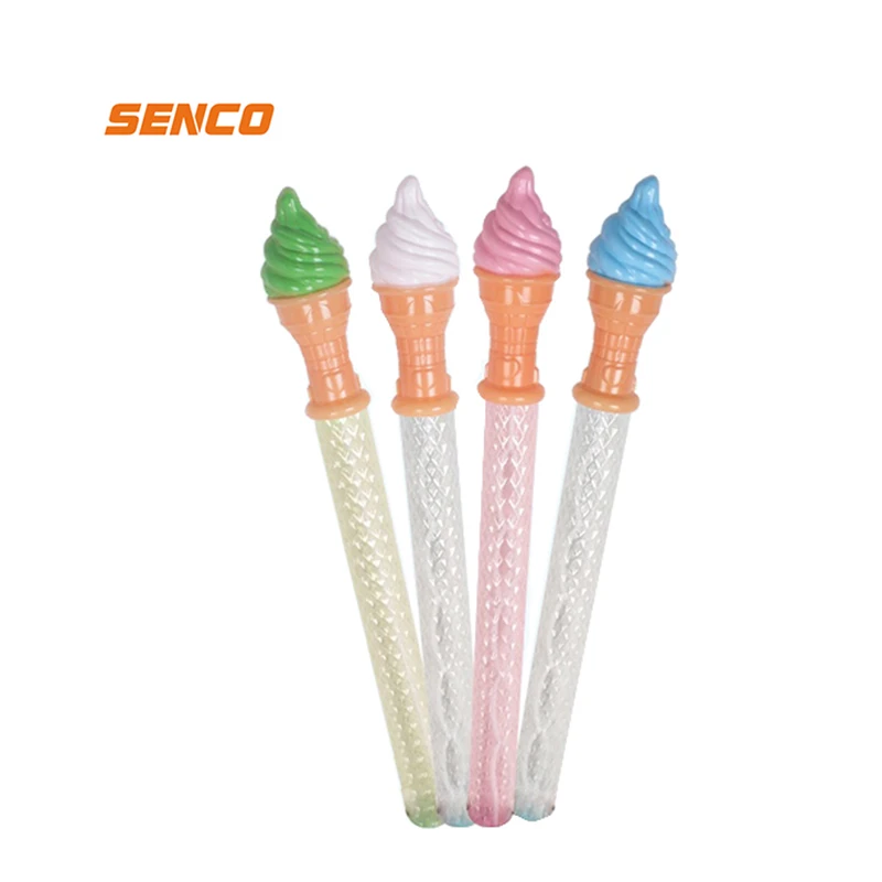 Wholesale 37cm cartoon ice cream bubble wand stick kids outdoor bubble toys