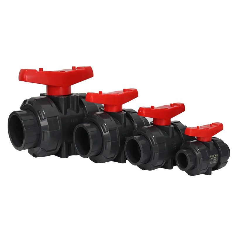 industry supplier PVC Chemical industrial  water supply pipe fitting Double union ball valve