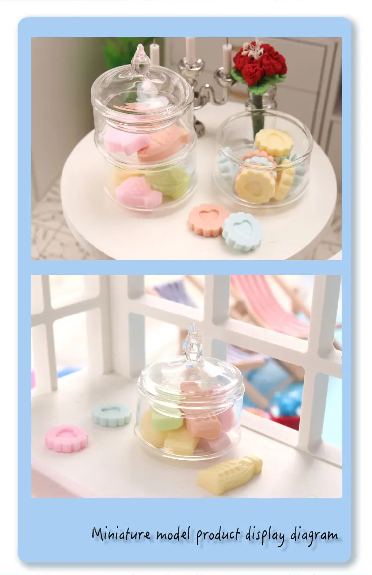 new arrival dollhouse accessories miniature mini empty glass candy jar sugar  pot biscuit jar can for bjd dolls and doll house
