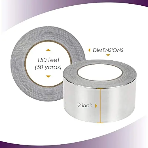 HVAC Alu solvent glue Flame Retardant white Release paper Duct Liner Aluminum foil Tape
